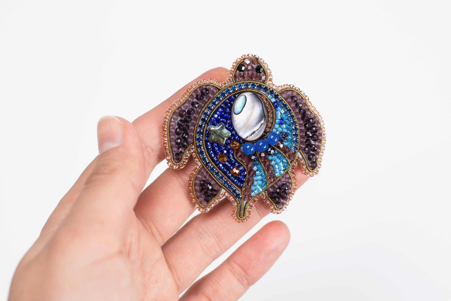 Sea Turtle - Readymade Beaded Brooch