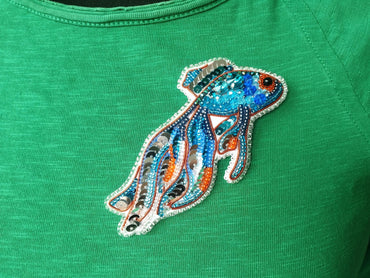 Veiltail Fish - Readymade Beaded Brooch