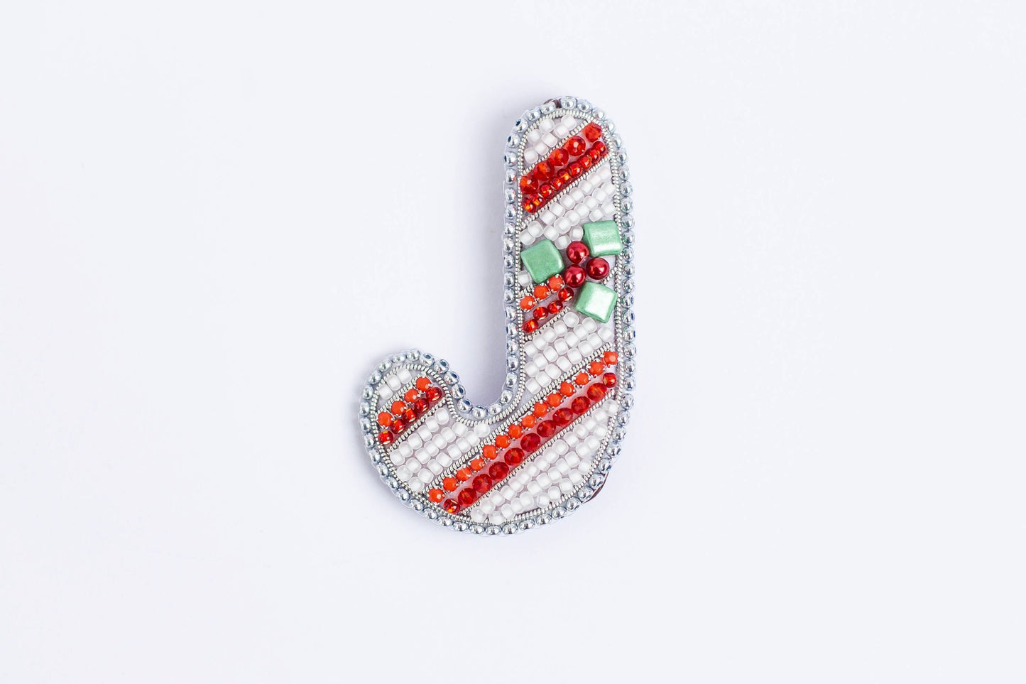 Christmas Candy Cane - Readymade Beaded Brooch