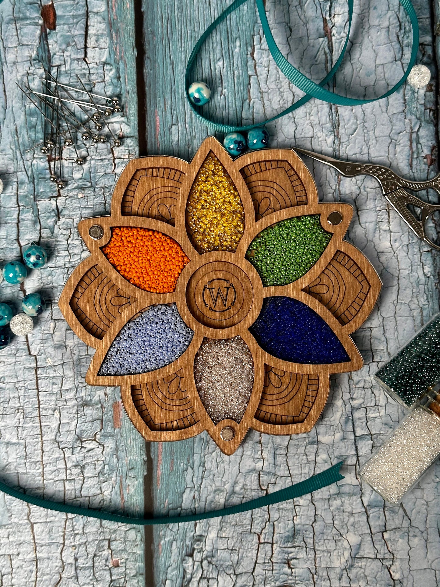 a close up of a wooden object on a table