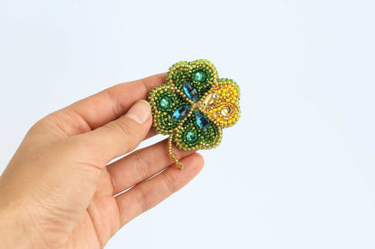 Clover - Readymade Beaded Brooch
