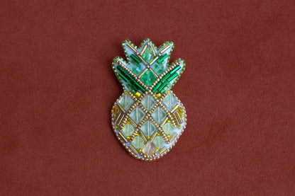 Pineapple - Readymade Beaded Brooch