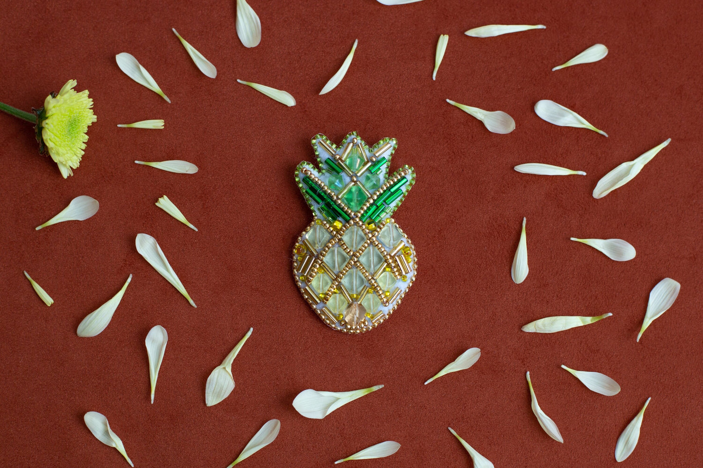 Pineapple - Readymade Beaded Brooch