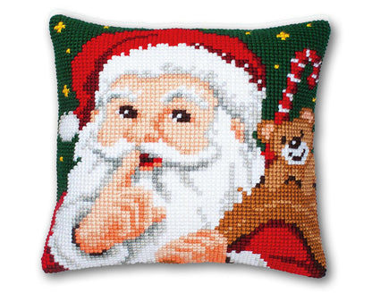 Christmas Embroidery Pillow Kit | Santa & Snowman Cushion Cover (DIY)