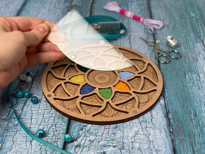 a person cutting a piece of wood with scissors