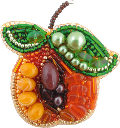 Apricot - Readymade Beaded Brooch