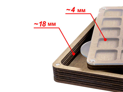 an image of a tray of food with measurements