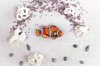 Clown Fish - Readymade Beaded Brooch