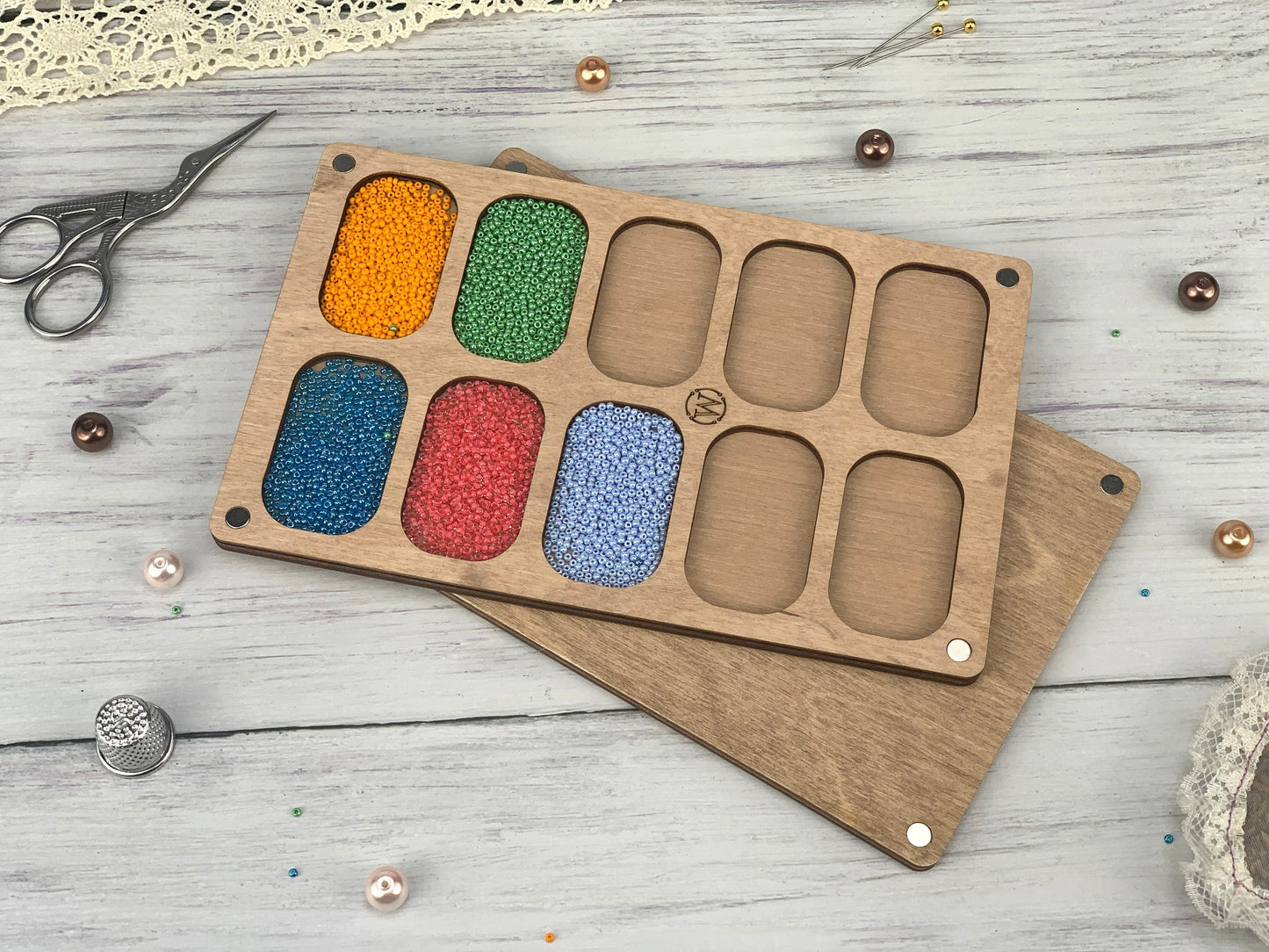 Wooden Seed Bead Organizer