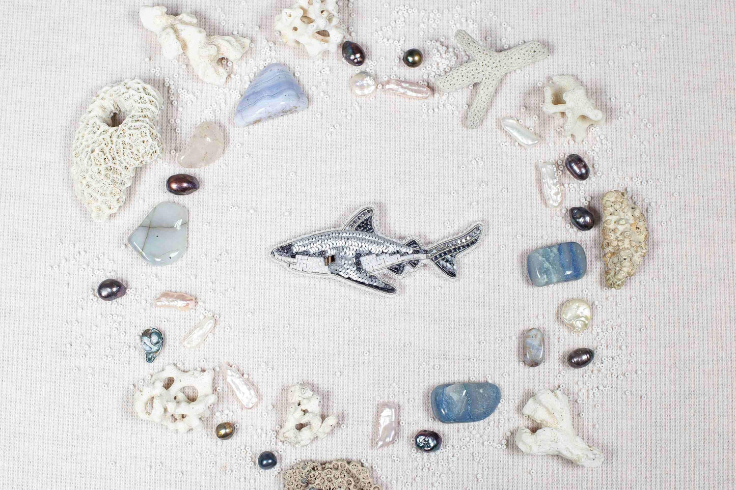 Shark Fish - Readymade Beaded Brooch