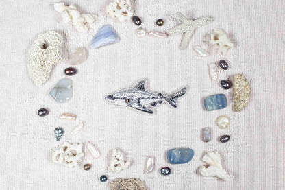 Shark Fish - Readymade Beaded Brooch