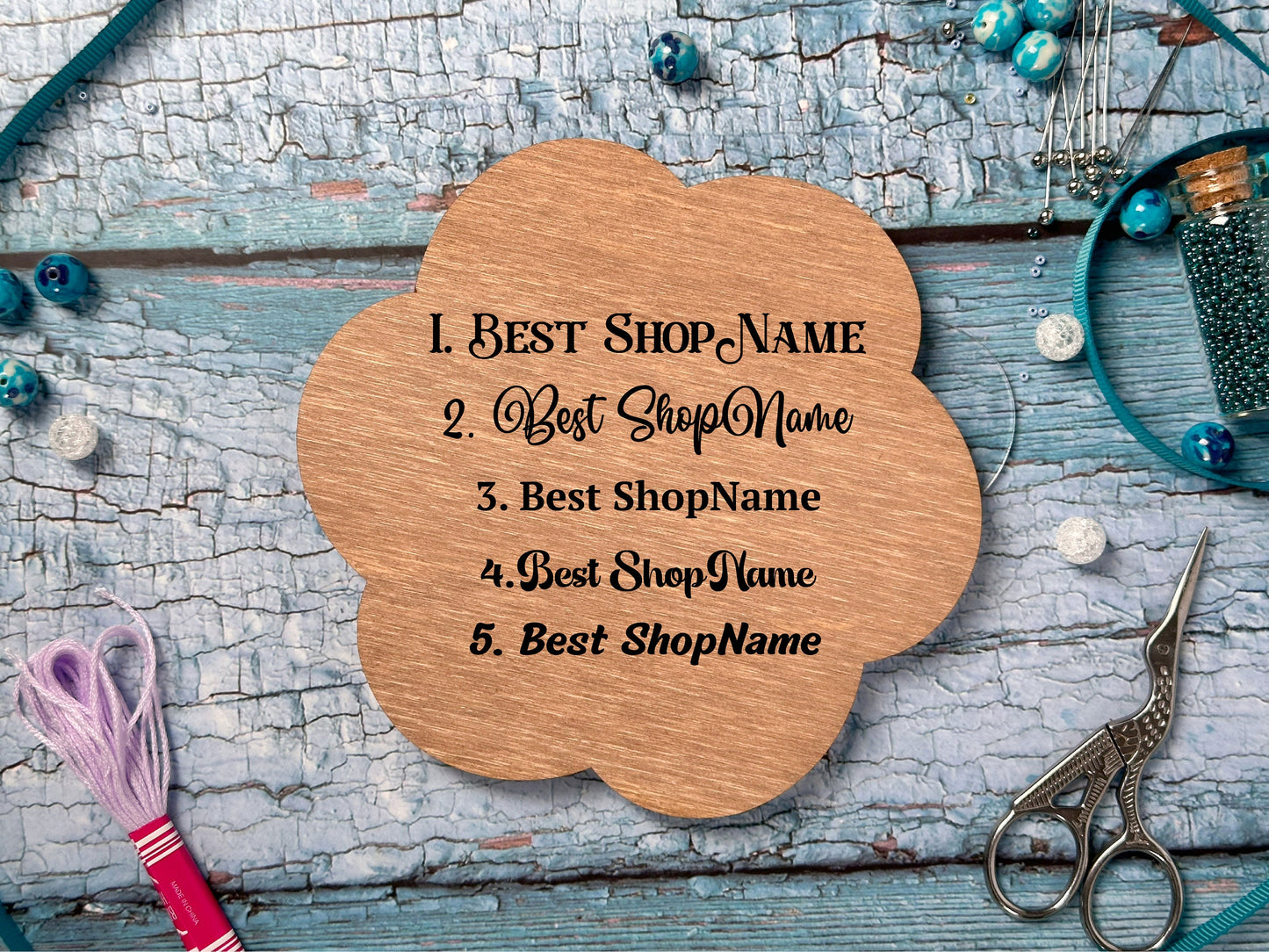 a wooden sign with the words best shop name on it