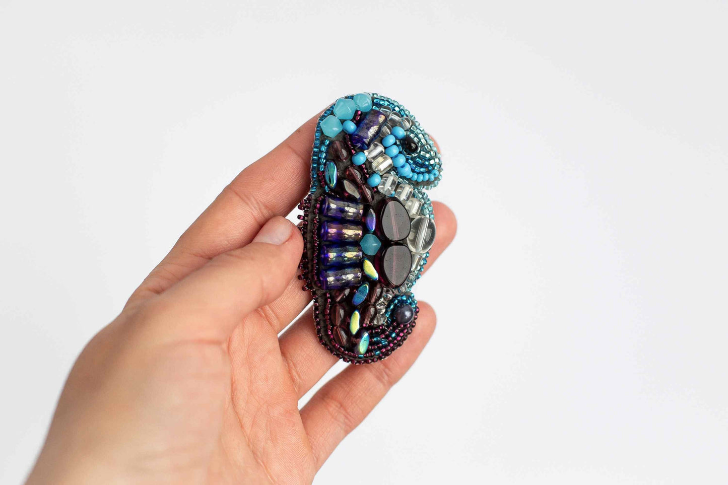 Seahorse- Readymade Beaded Brooch