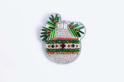 Christmas Ball - Readymade Beaded Brooch