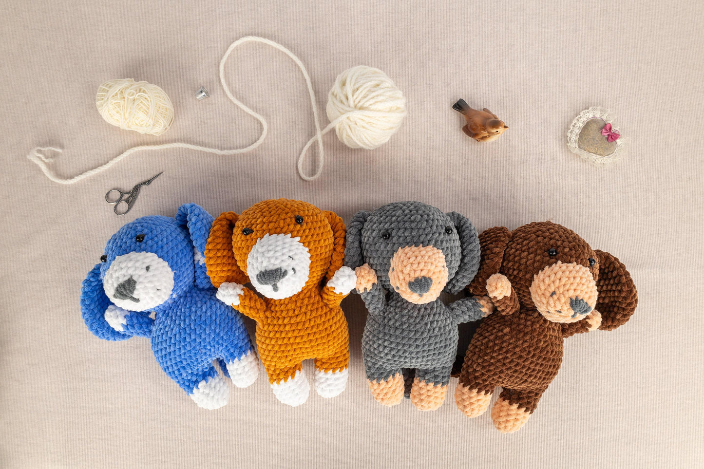 Crochet Dog Plushie - Amigurumi Toys Readymade