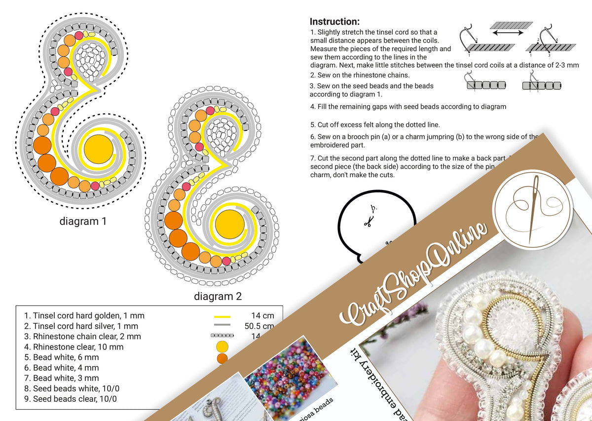 a brochure with instructions for how to make a beaded ring