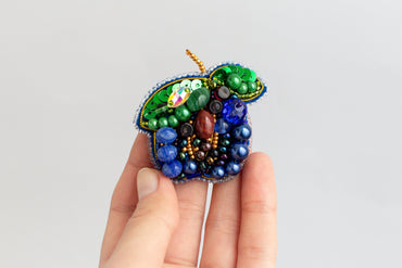 Plum - Readymade Beaded Brooch