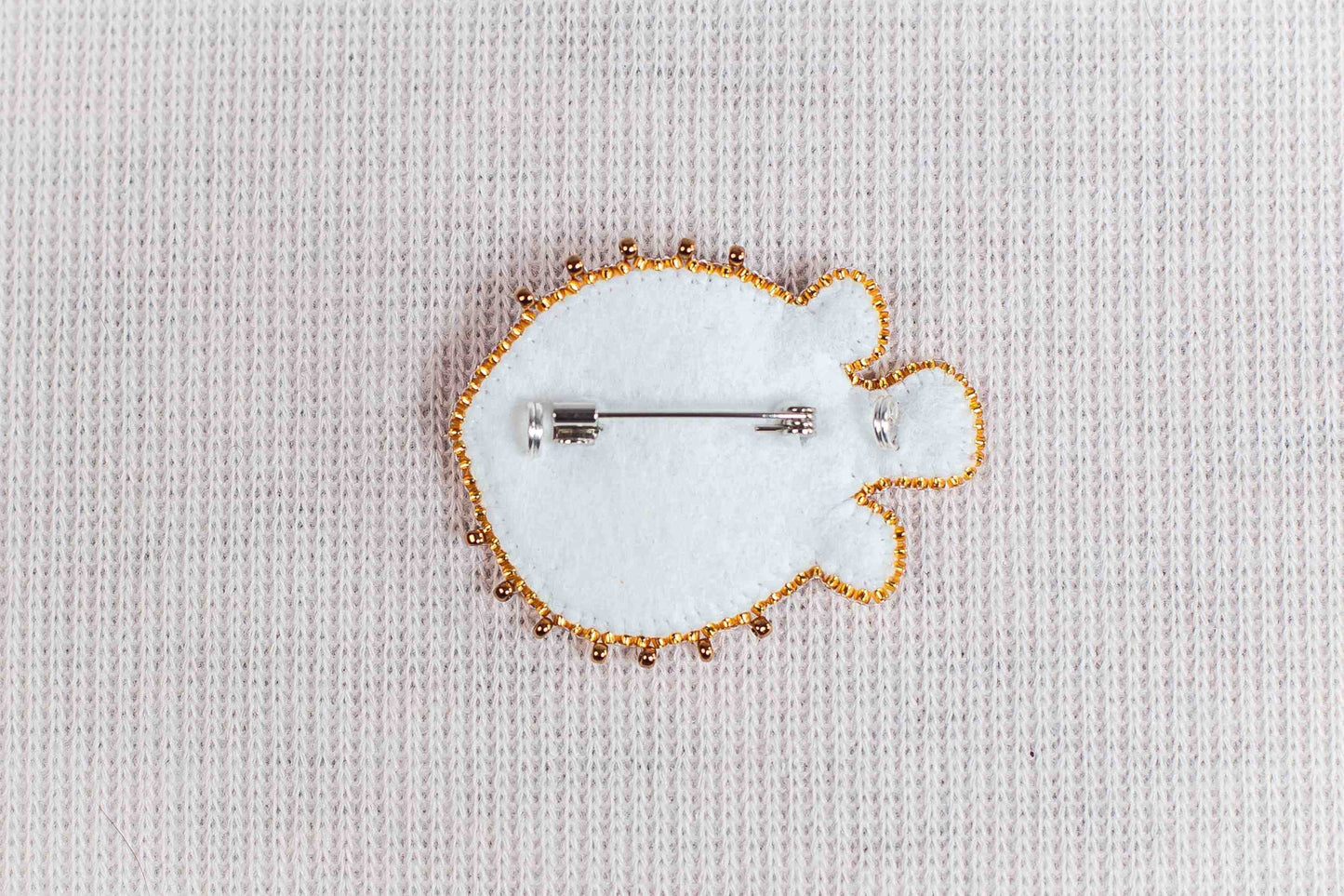 Pufferfish - Readymade Beaded Brooch