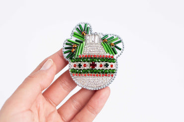Christmas Ball - Readymade Beaded Brooch