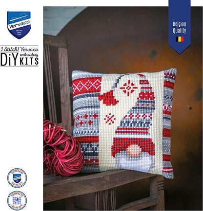 Scandinavian Gnome Pillow Cross Stitch Kit | DIY Christmas Cushion Cover