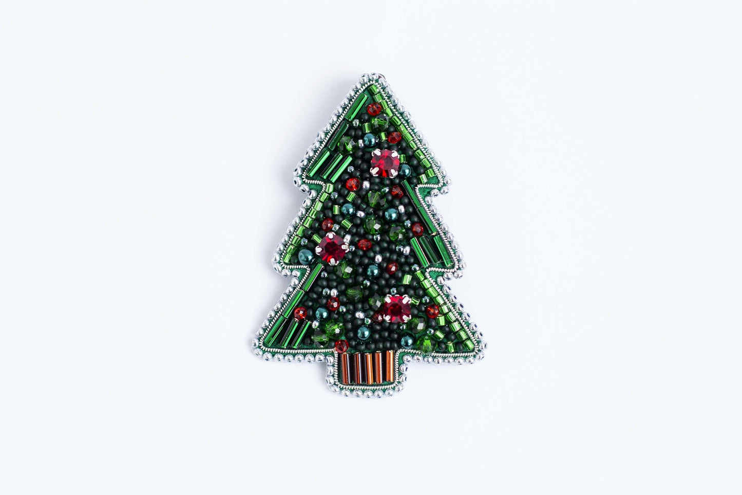 Christmas Tree - Readymade Beaded Brooch