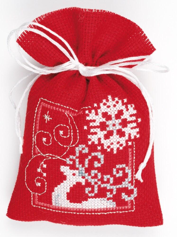 Christmas Pouch  Cross stitch Embroidery DIY Kits