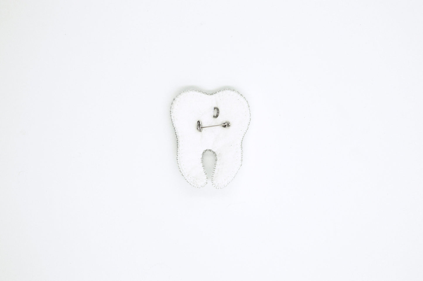 White Tooth - Readymade Beaded Brooch