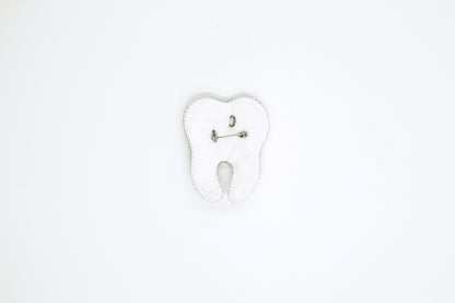 White Tooth - Readymade Beaded Brooch