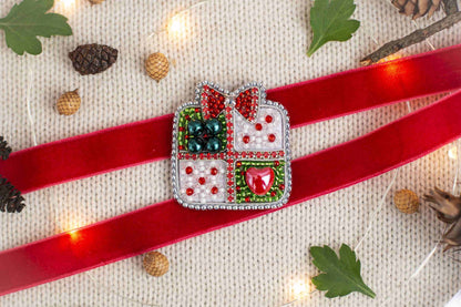 Christmas Gift - Readymade Beaded Brooch