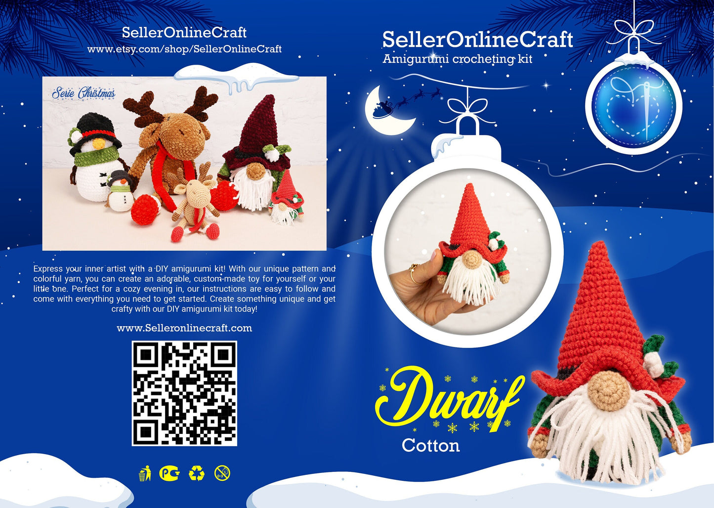 Crochet Christmas Gnome - Amigurumi PDF Pattern