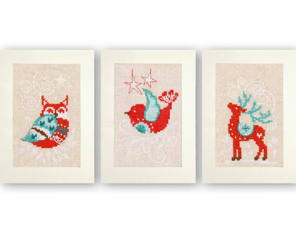 Christmas Postcards Cross stitch Embroidery DIY Kits