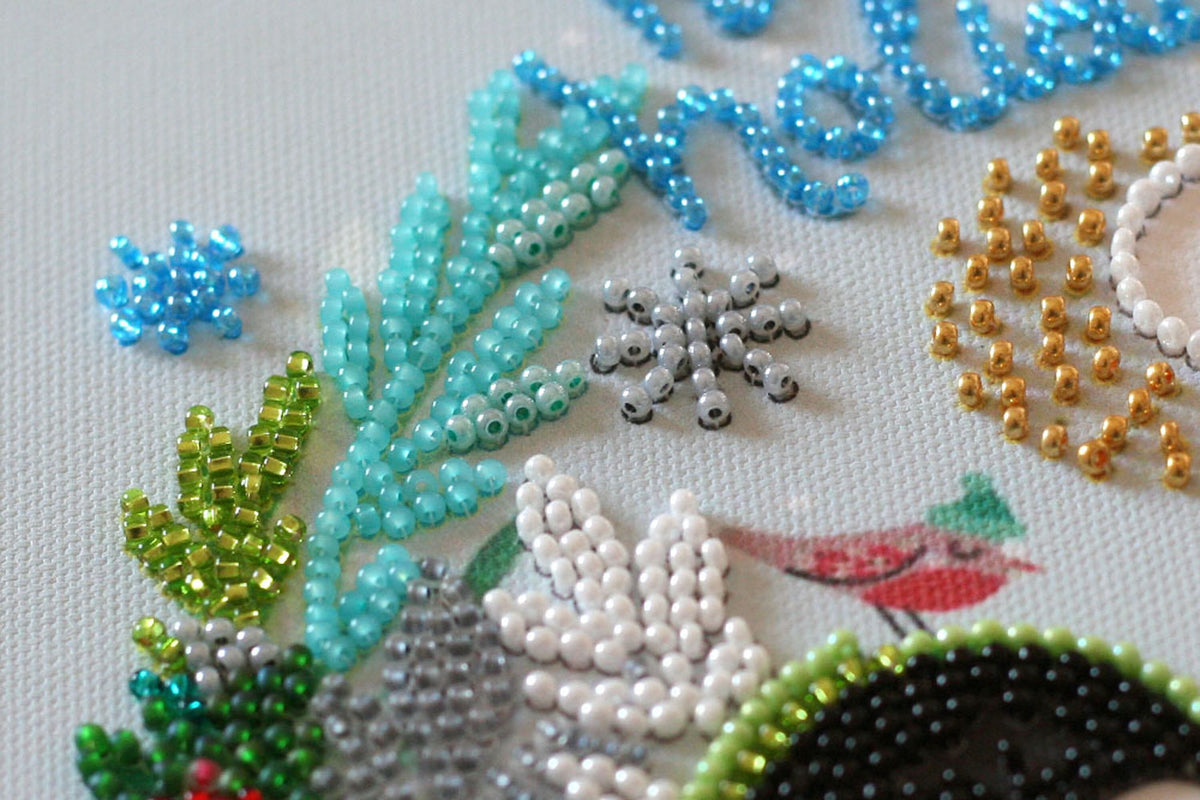 DIY Christmas Penguins Bead Embroidery Kit: Beginner Xmas Decor