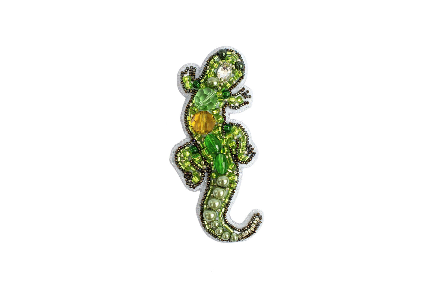 Lizard - Readymade Beaded Brooch