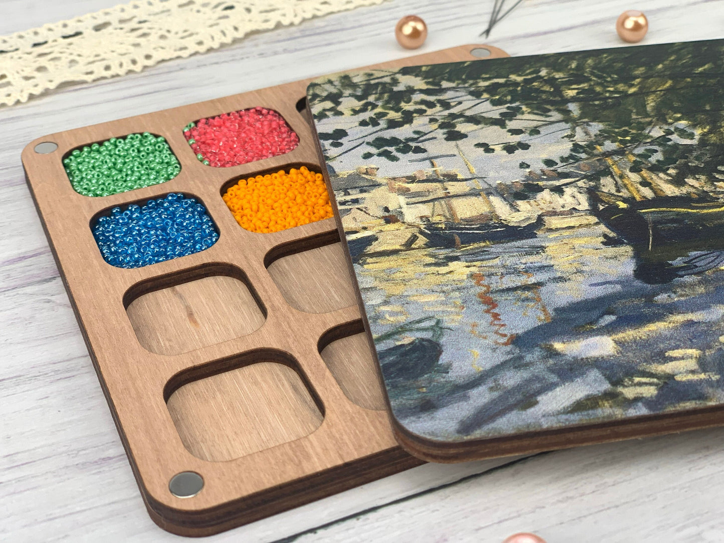 Wooden Seed Bead Organizer