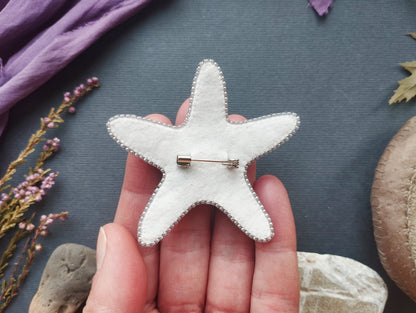 Black Starfish - Readymade Beaded Brooch