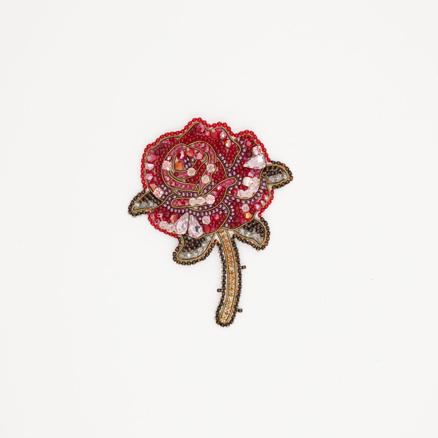 Rose Flower - Readymade Beaded Brooch