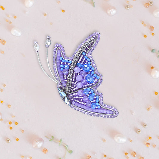 a picture of a butterfly in a frame surrounded by beads