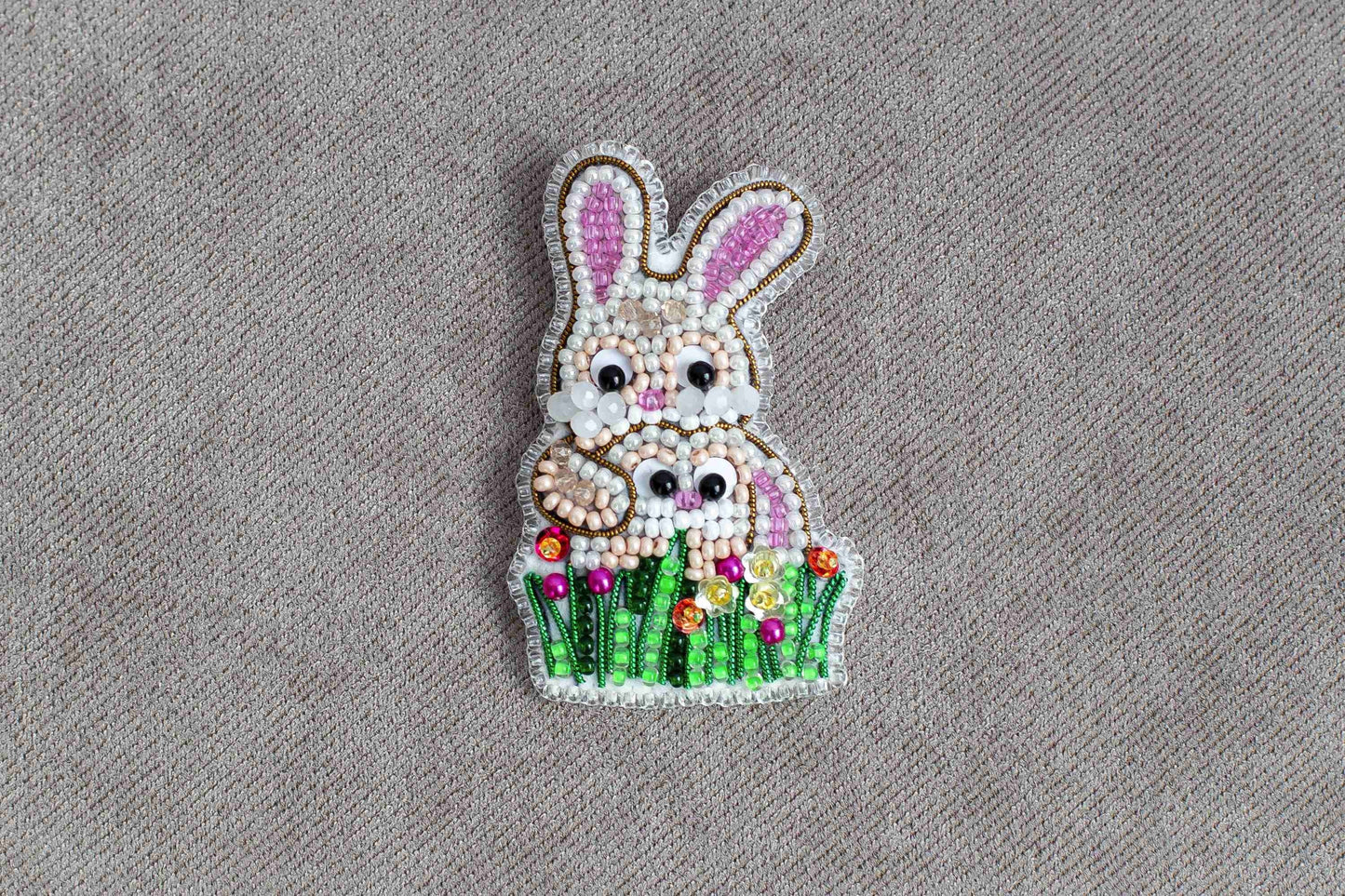 Easter Rabbit - Readymade Beaded Brooch