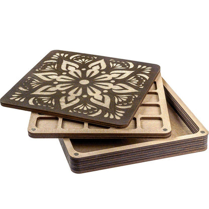 a couple of coasters that are on top of each other