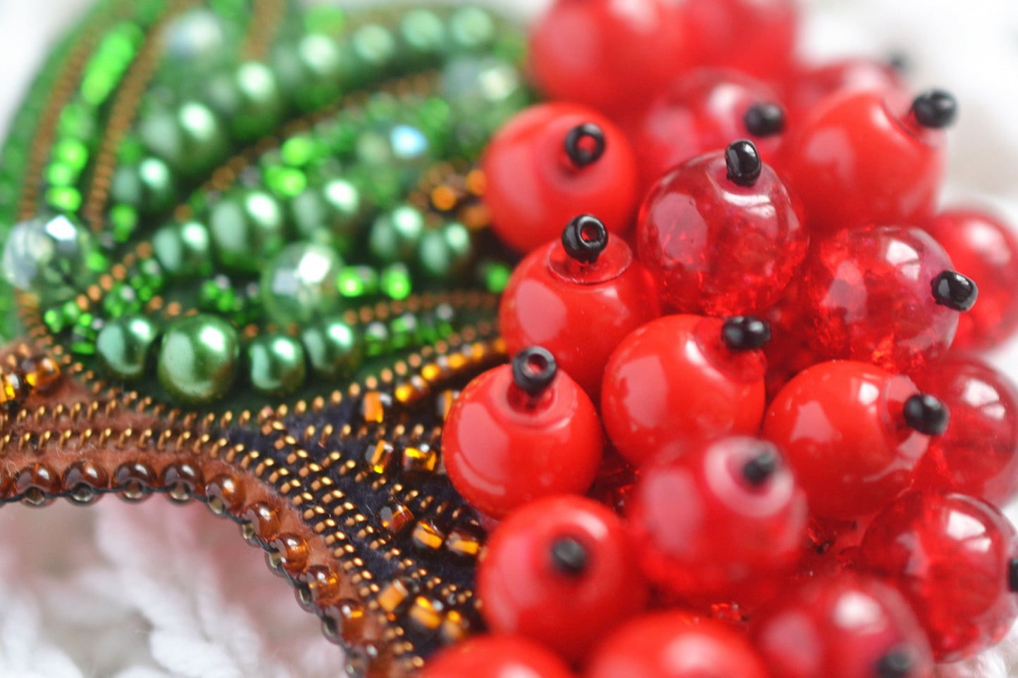 a close up of beads and beads on a cloth