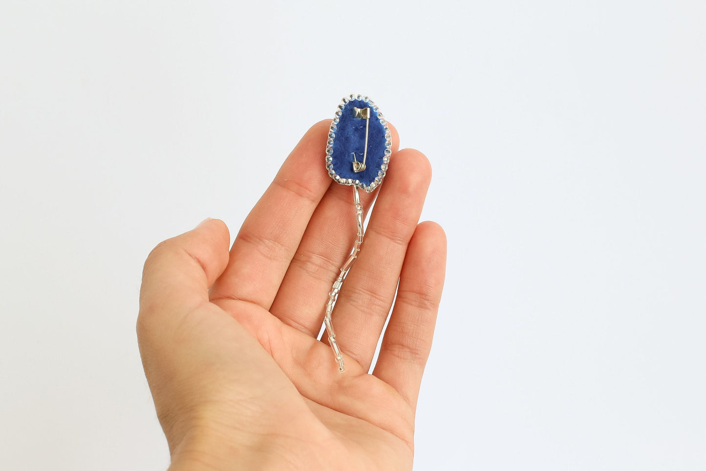 Blue Flower - Readymade Beaded Brooch