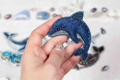 Dolphin - Readymade Beaded Brooch