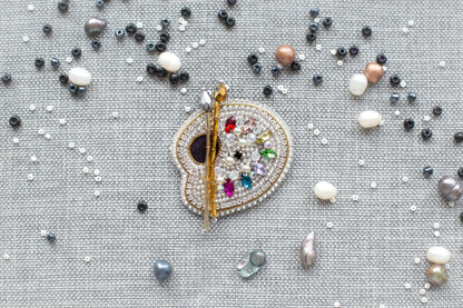 Artist Palette - Readymade Beaded Brooch