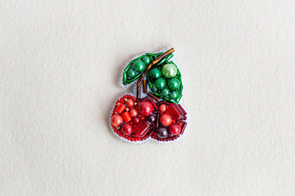 Cherry - Readymade Beaded Brooch