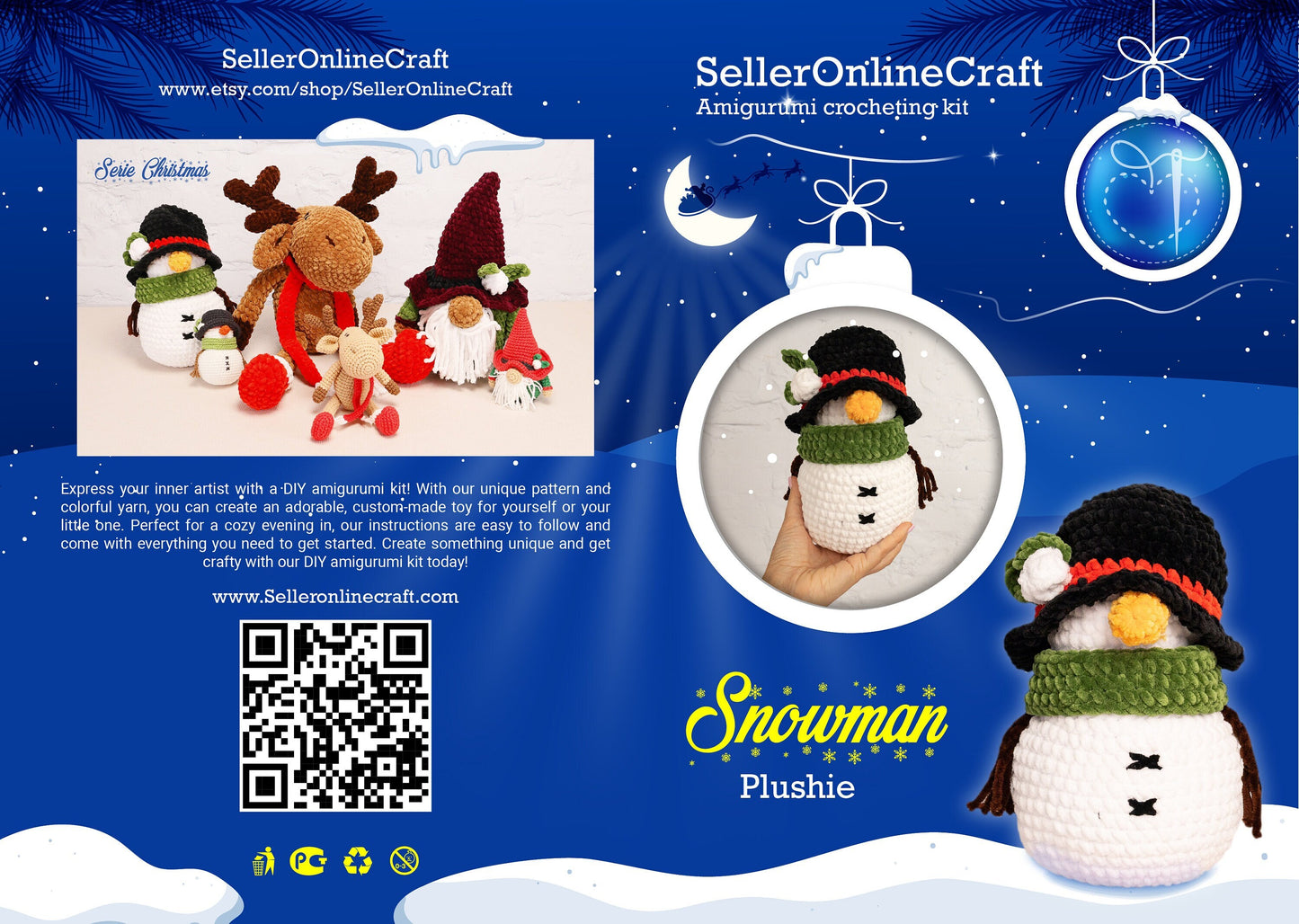 Crochet Snowman - Amigurumi PDF Pattern