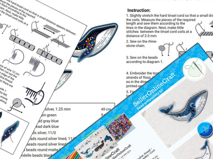 Whale Brooch Beading DIY Kit