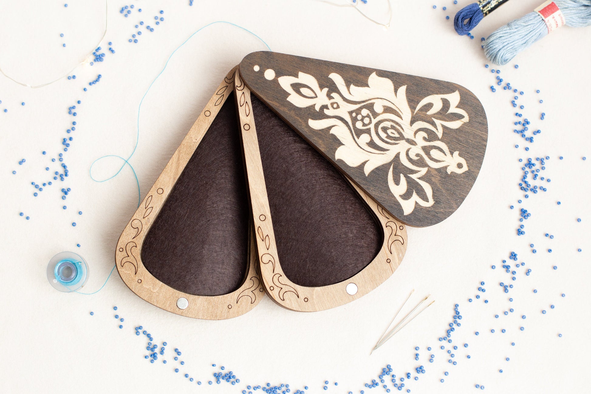 a couple of pieces of wood sitting on top of a table