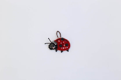 Ladybug Readymade Beaded Brooch