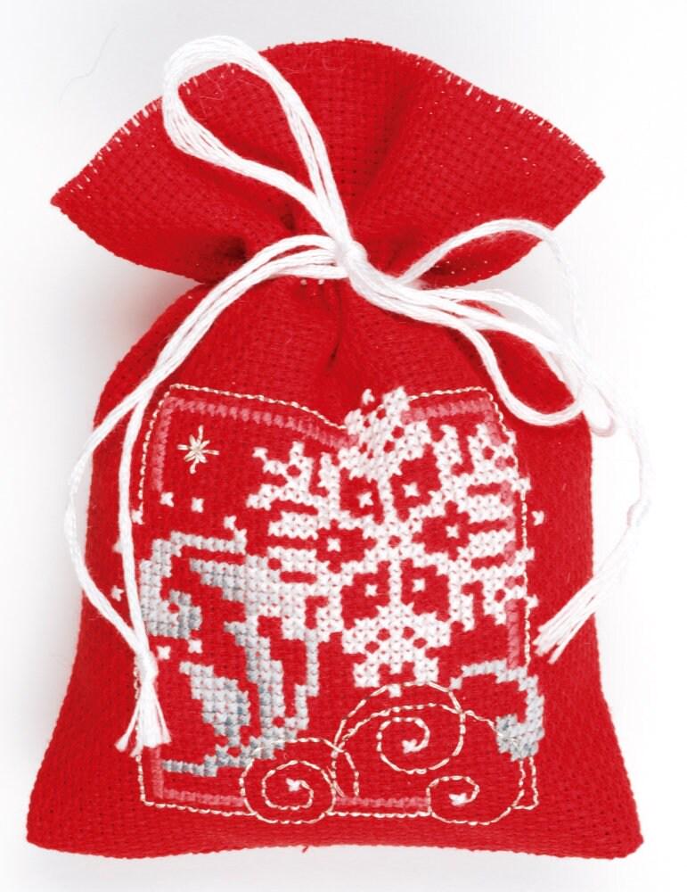 Christmas Pouch  Cross stitch Embroidery DIY Kits
