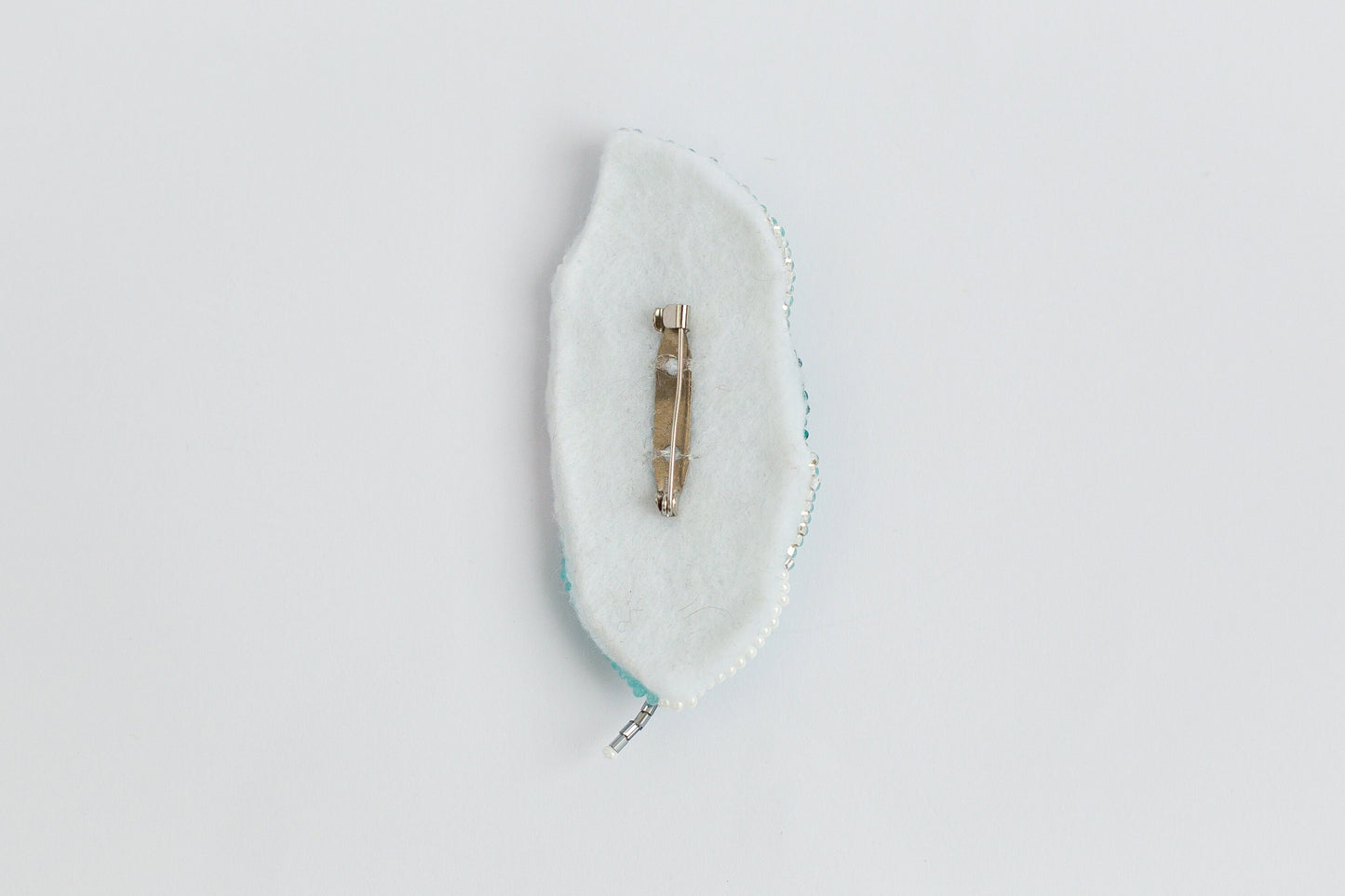 Blue Feather - Readymade Beaded Brooch